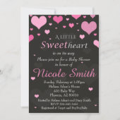 Valentijnse Baby shower Uitnodiging, Roze Shower Kaart (Voorkant)