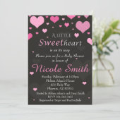 Valentijnse Baby shower Uitnodiging, Roze Shower Kaart (Staand voorkant)