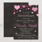 Valentijnse Baby shower Uitnodiging, Roze Shower Kaart (Voorkant / Achterkant)