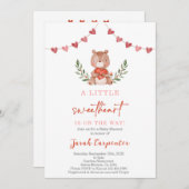 Valentijnse Baby showers Beer Uitnodiging (Voorkant / Achterkant)