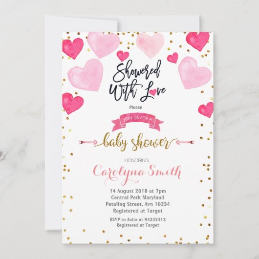 Valentijnse baby showers gedoucht met liefde kaart (Voorkant)