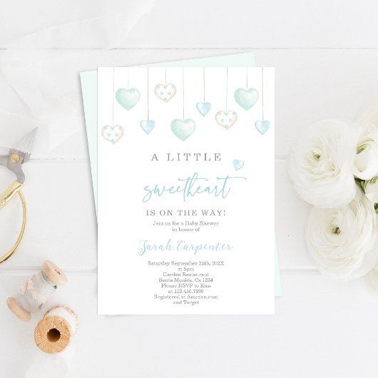 Valentijnse Baby showers Jongensuitnodiging Kaart