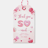 Valentijnse baby showers lieverd dank u cadeaulabel (Voorkant)