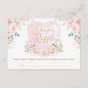Valentijnse Baby Sweetheart Balloon Diaper Raffle Informatiekaartje