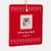 Valentijnse Baby-verlies Keepsake Foto Ornament (Rechts)