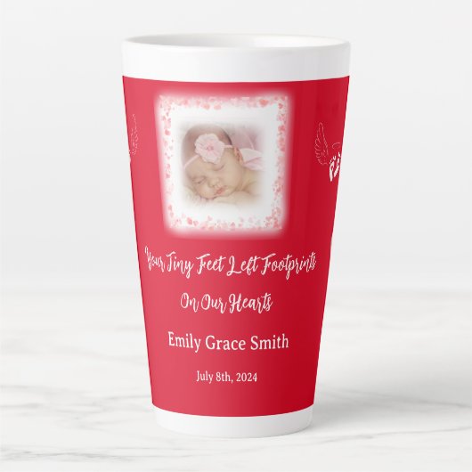 Valentijnse Baby-verlies Keepsake geurkaars Latte Mok (Voorkant)