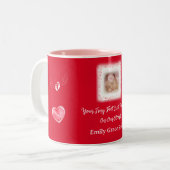 Valentijnse Baby-verlies Keepsake-Mok Tweekleurige Koffiemok (Voorkant links)