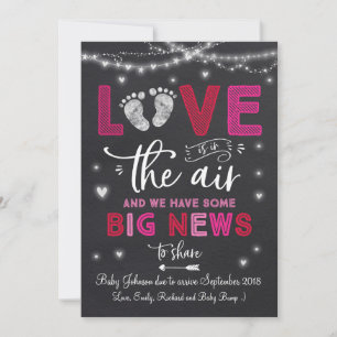 Valentijnse Baby Zwangerschap Feestdagenkaart