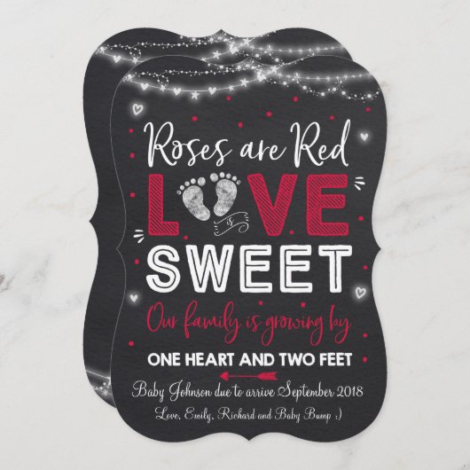 Valentijnse Baby Zwangerschap Feestdagenkaart (Voorkant / Achterkant)