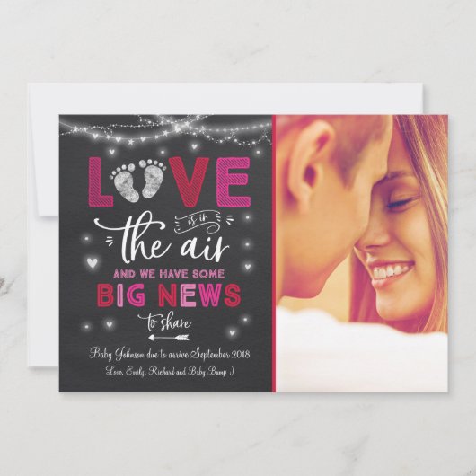 Valentijnse Baby Zwangerschap Feestdagenkaart (Voorkant)