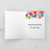 Valentijnse BALLON LOVE hangt in de lucht | Hart Feestdagen Kaart (Binnen)