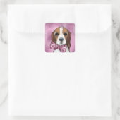 VALENTIJNSE BEAGLE VIERKANTE STICKER (Tas)