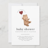 Valentijnse Beer Baby shower Uitnodiging (Voorkant)