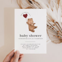 Valentijnse Beer Baby shower Uitnodiging
