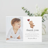 Valentijnse Beer Foto bedankt kaart (Staand voorkant)