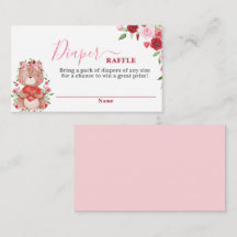 Valentijnse Beren Baby shower Luier Raffle Kaart