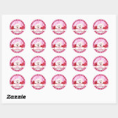 Valentijnse  - Bichon Frise - Lilly Ronde Sticker (Vel)
