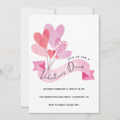 Valentijnse binnenuitnodiging met hartballonnen save the date (Voorkant)