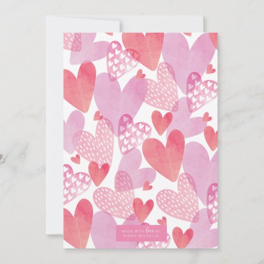 Valentijnse binnenuitnodiging met hartballonnen save the date (Achterkant)