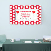 Valentijnse Birthday Party Red Hearts Gepersonalis Spandoek (Beurs)