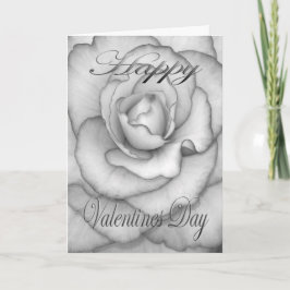 Valentijnse  Bloem wit en zwart Feestdagen Kaart