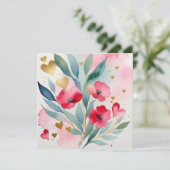 Valentijnse  Bloemen en harten Valentijns  Kaart (Staand voorkant)