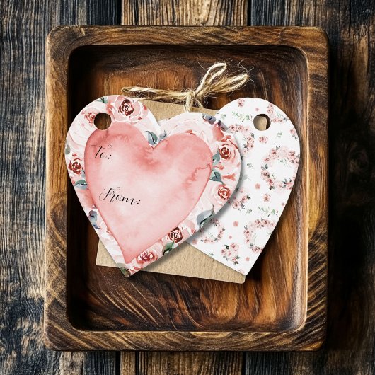 Valentijnse Bloemen Hartvormig Cadeau Bedankjes Labels