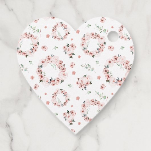 Valentijnse  Bloemen Hartvormig Cadeau Bedankjes Labels (Achterkant)