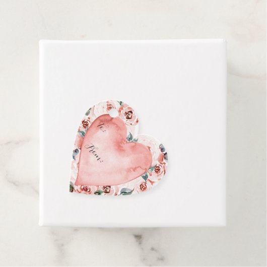 Valentijnse  Bloemen Hartvormig Cadeau Bedankjes Labels (In situ)