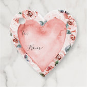 Valentijnse Bloemen Hartvormig Cadeau Bedankjes Labels (Voorkant)