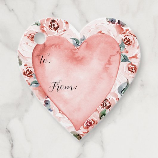 Valentijnse  Bloemen Hartvormig Cadeau Bedankjes Labels (Voorkant)