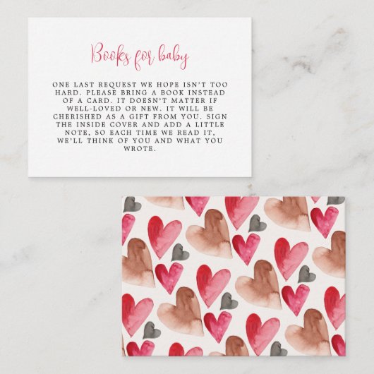 Valentijnse boeken voor Baby Informatiekaartje (Voorkant / Achterkant)