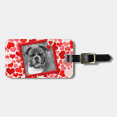 Valentijnse  Boxer Dog Hearts Bagagelabel (Voorkant horizontaal)
