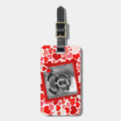 Valentijnse  Boxer Dog Hearts Bagagelabel (Voorkant verticaal)