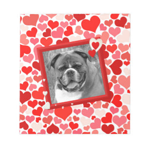 Valentijnse  Boxer Dog Hearts Notitieblok