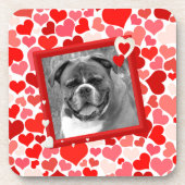 Valentijnse  Boxer Dog Hearts Onderzetter (Voorkant)