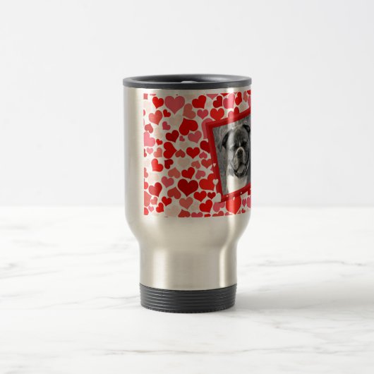 Valentijnse  Boxer Dog Hearts Reisbeker (Center)