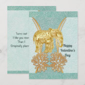 Valentijnse Boyvriend Blauwgroen Blue Gold Elephan (Voorkant / Achterkant)