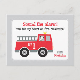 Valentijnse brandweerwagens feestdagenkaart