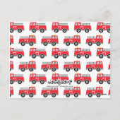 Valentijnse brandweerwagens feestdagenkaart (Achterkant)