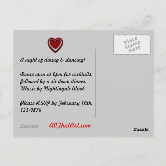  Valentijnse Briefkaart Uitnodigen (Achterkant)