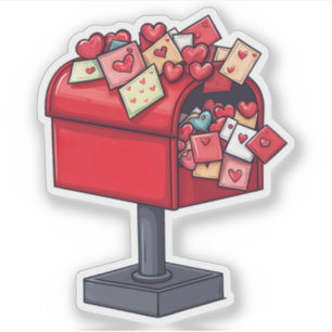 Valentijnse brievenbus sticker
