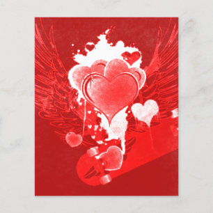 Valentijnse brochure voor gevlekte harten en skate