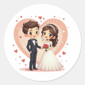 Valentijnse bruiloft paar Stickers (Voorkant)