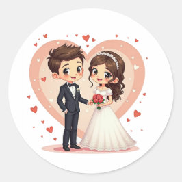 Valentijnse bruiloft paar Stickers