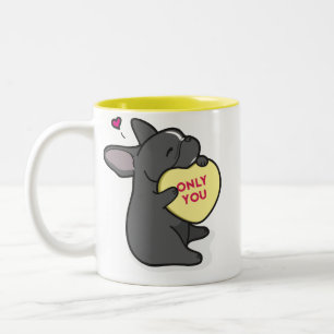Valentijnse Bulldog-Black Coffee-Mok 2015-frank Tweekleurige Koffiemok