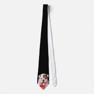 Valentijnse bulldog puppy necktie stropdas