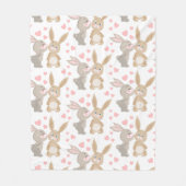 Valentijnse Bunnies Fleece Deken (Voorkant)