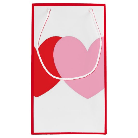 Valentijnse cadeautas met rode en roze harten (Achterkant)