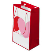 Valentijnse cadeautas met rode en roze harten (Achterkant Gekanteld)